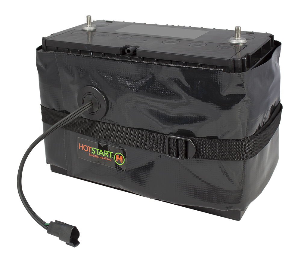 带有尼龙带的大号矩形电池固定的盒子包着有隔热毯加热器