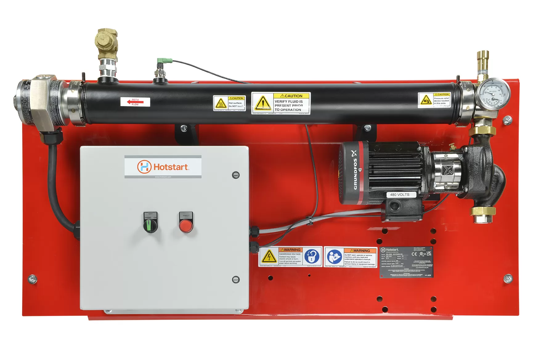 Large capacity coolant heater for stationary land power applications