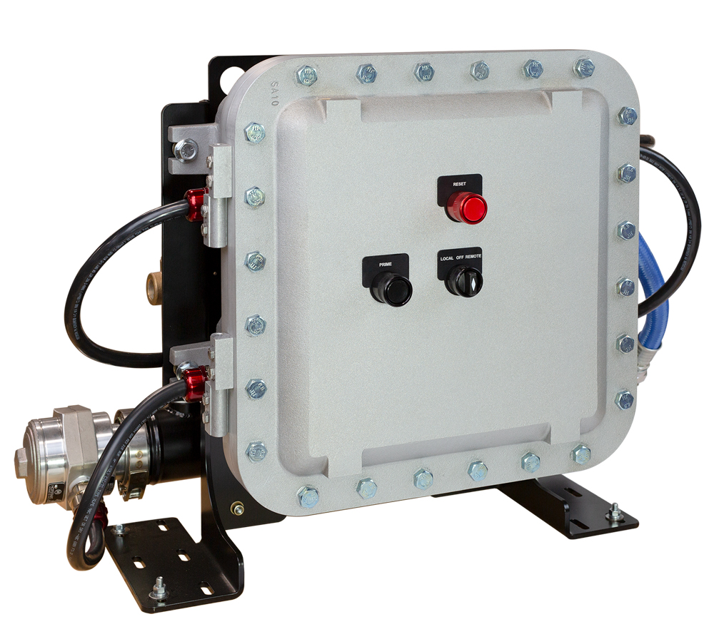 IECEx/ATEX certified compact heating systems to maintain optimal engine temperatures-front view shown.