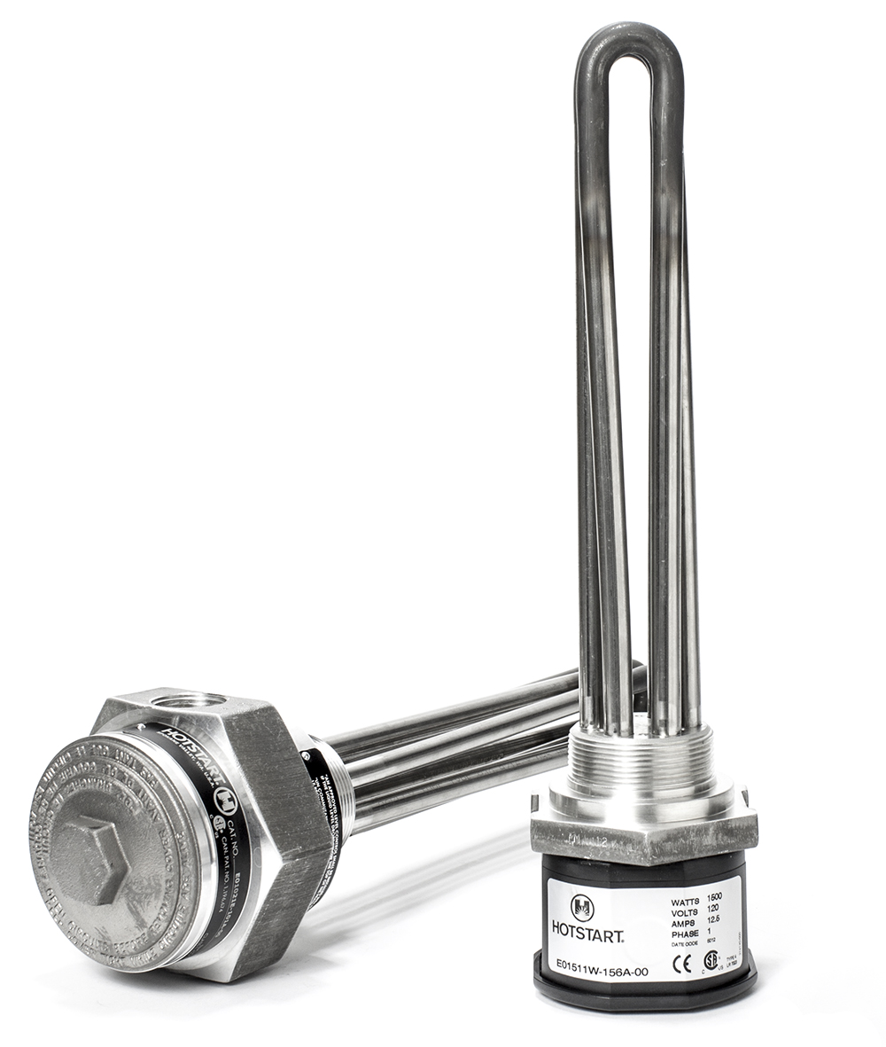 Immersion heaters come with a fixed-setting thermostat and can heat a wide range of critical fluids for engines.