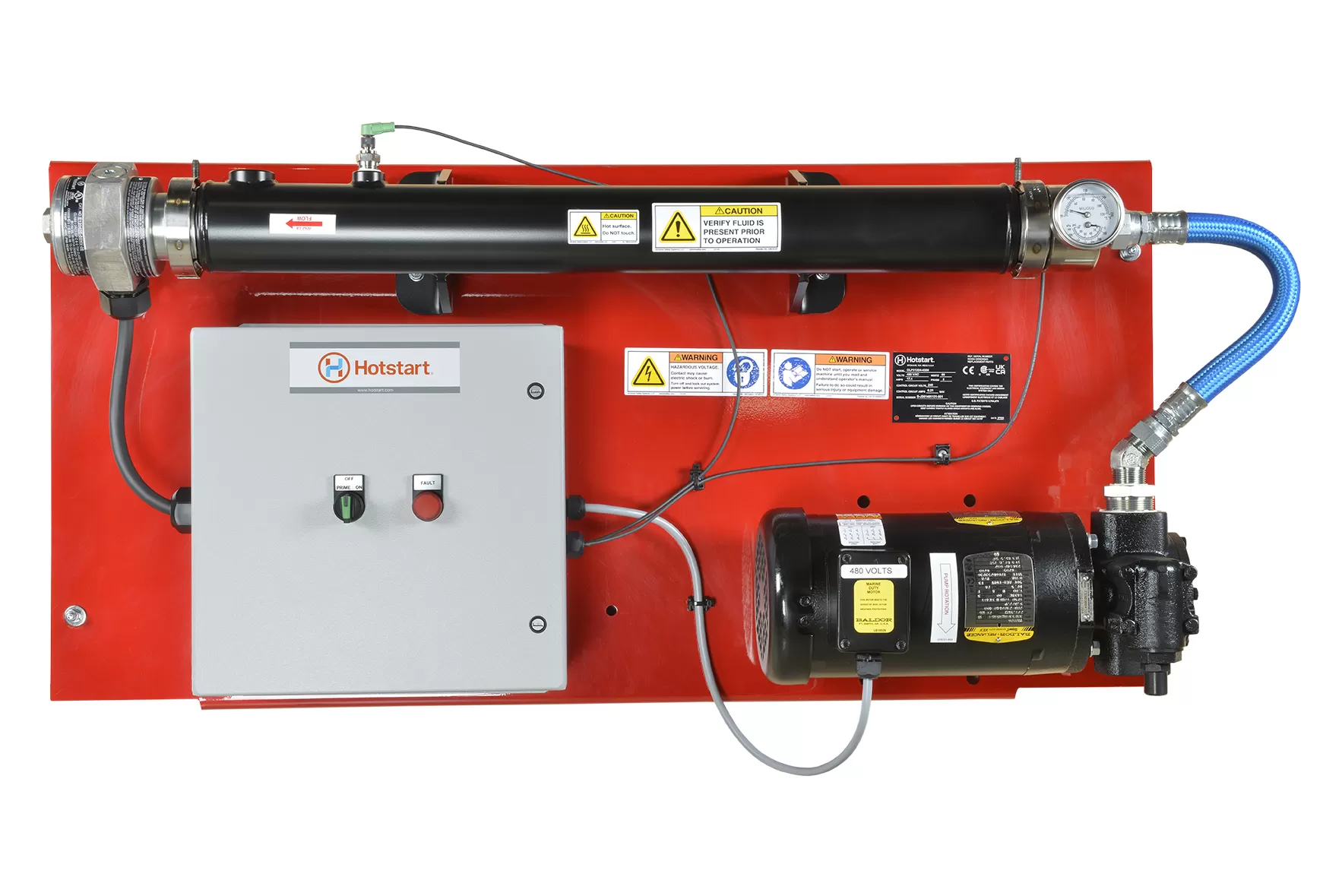 Large capacity oil heater for stationary land power applications